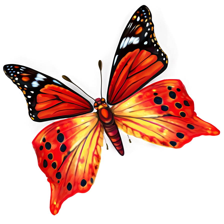 Realistic Red Butterfly Png Qww PNG Image