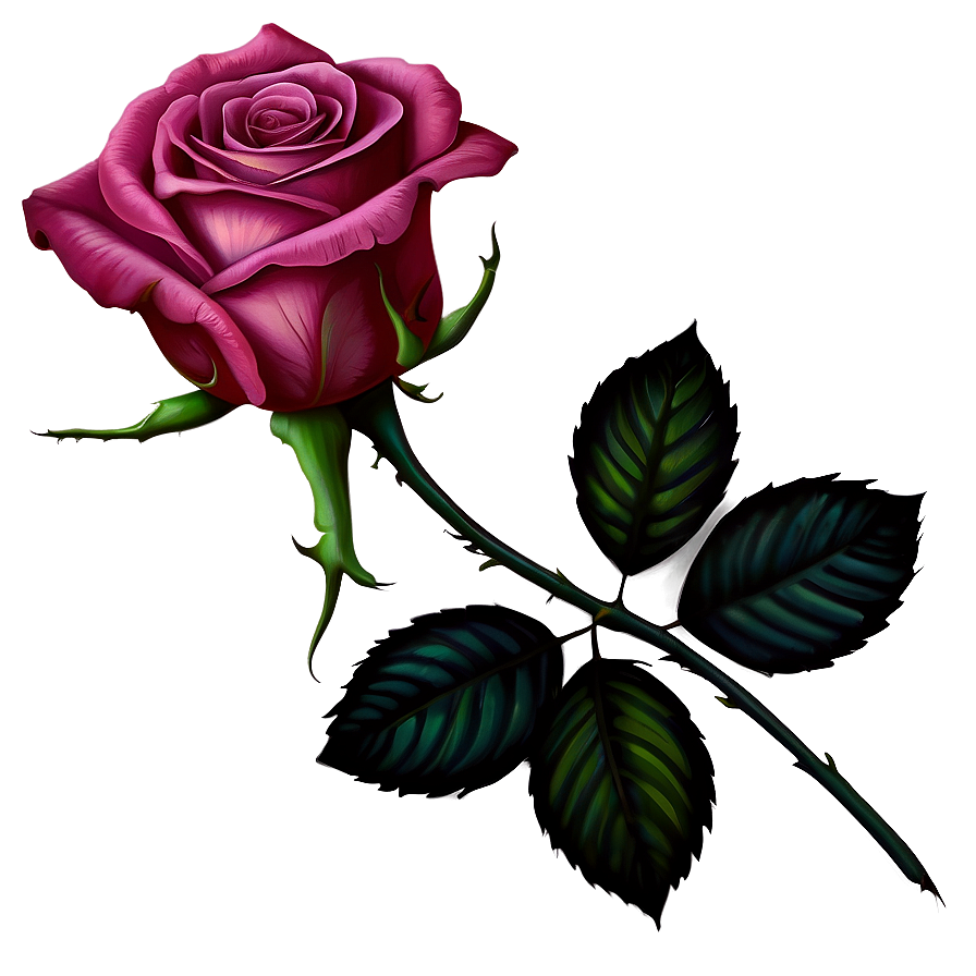 Realistic Rose Tattoo Illustration Png Uhn PNG Image