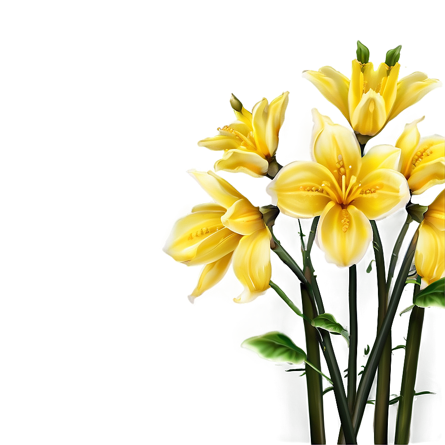 Realistic Yellow Flowers Png Hgh33 PNG Image