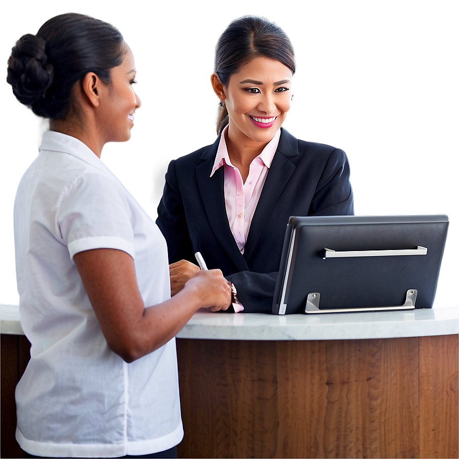 Receptionist Checking In Guest Png Ohs13 PNG Image