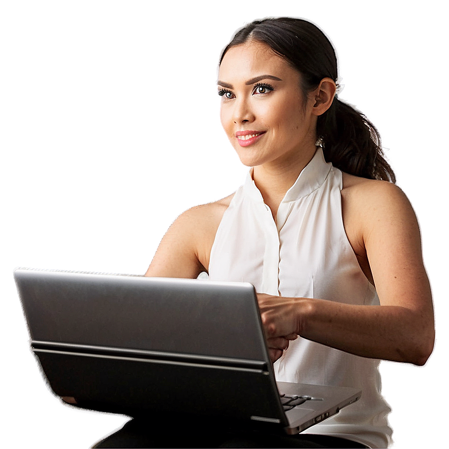 Receptionist With Laptop Png 06272024 PNG Image