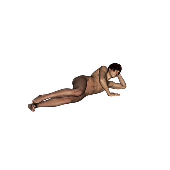 Reclining Nude Artistic Render PNG Image