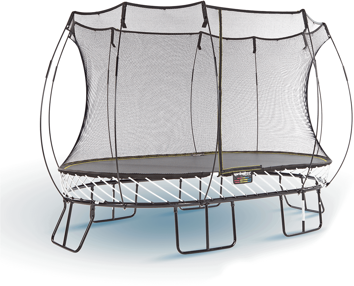 Rectangular Trampoline With Enclosure PNG Image