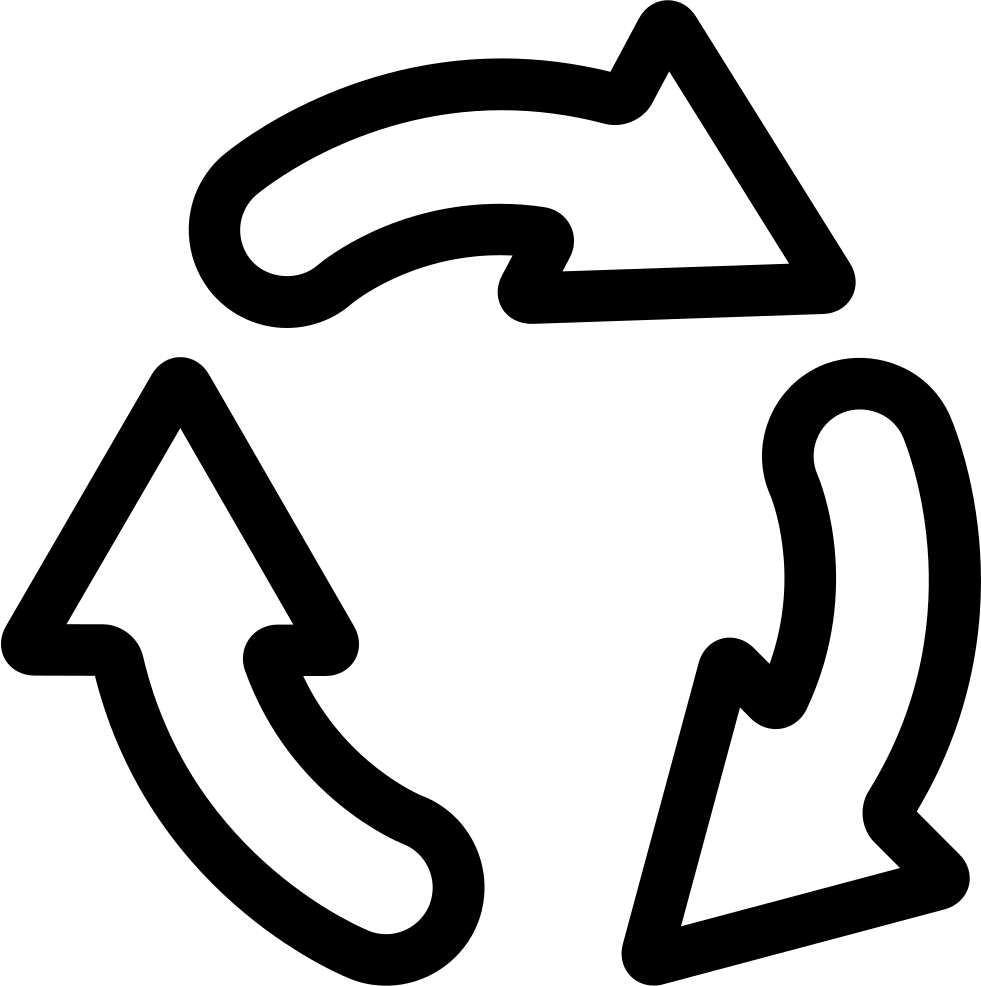 Recycling Symbol Blackand White PNG Image