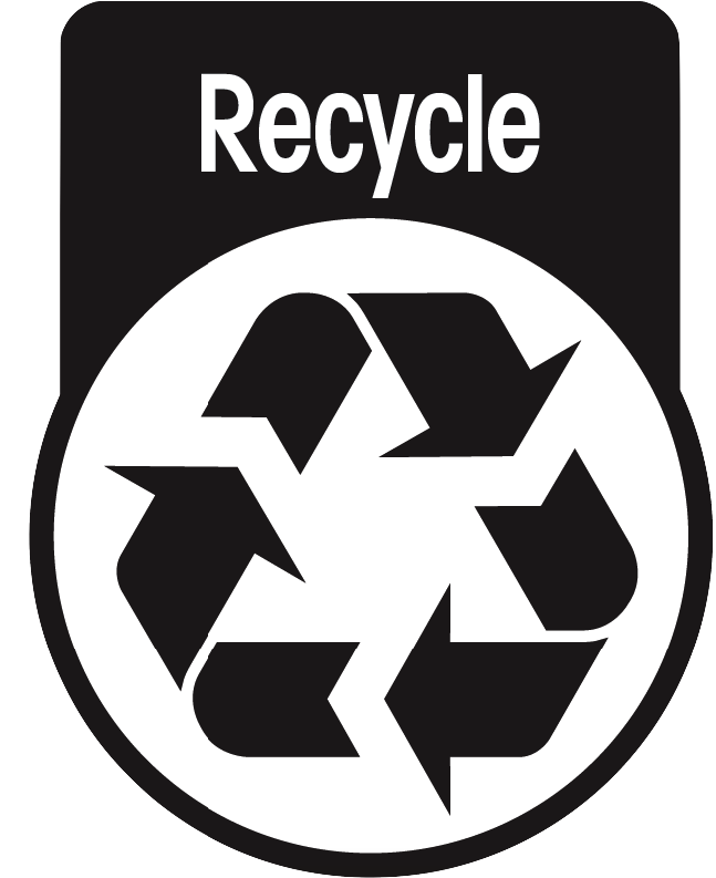 Recycling Symbol Blackon Blue Background.png PNG Image