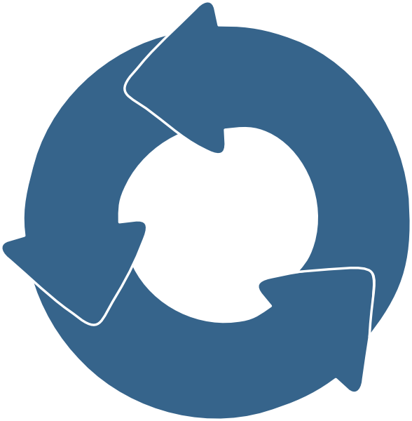 Recycling Symbol Blue PNG Image