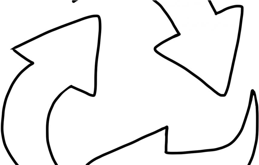 Recycling Symbol Simple Outline PNG Image