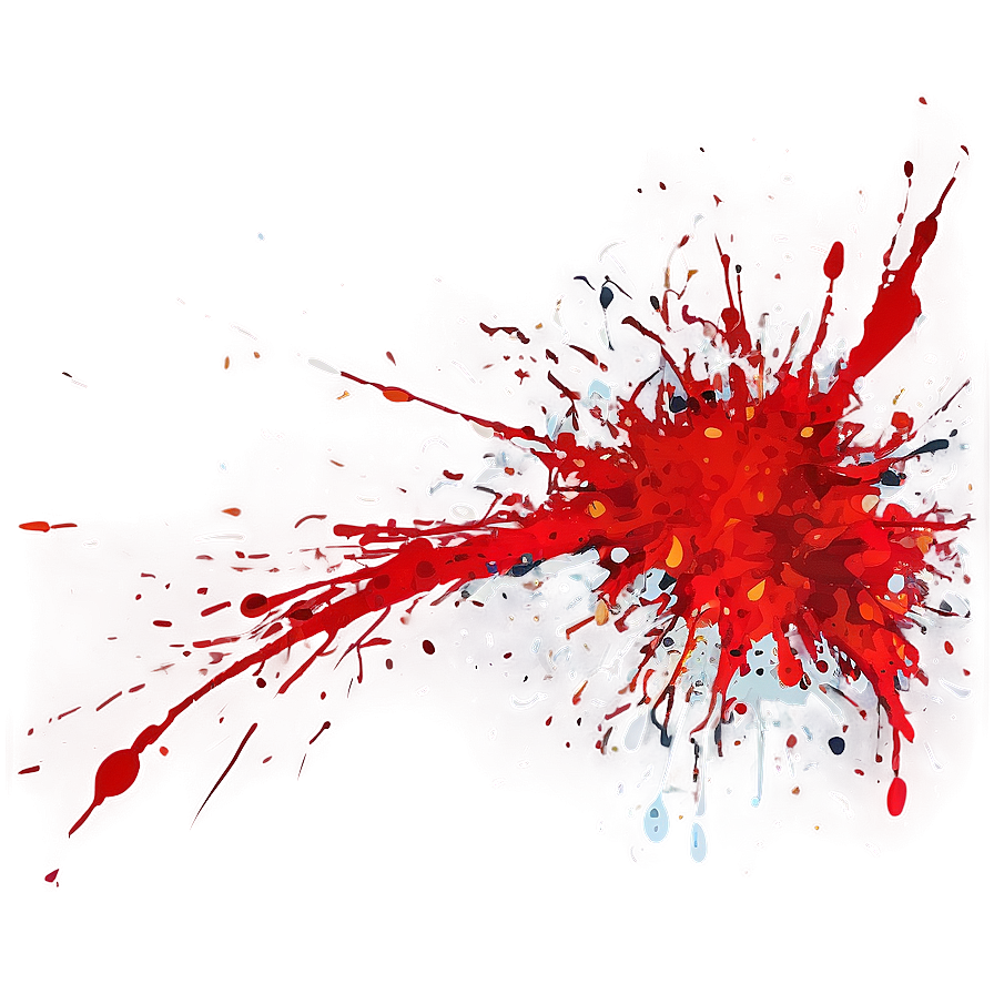 Red Abstract Art Splatter Png Uni15 PNG Image