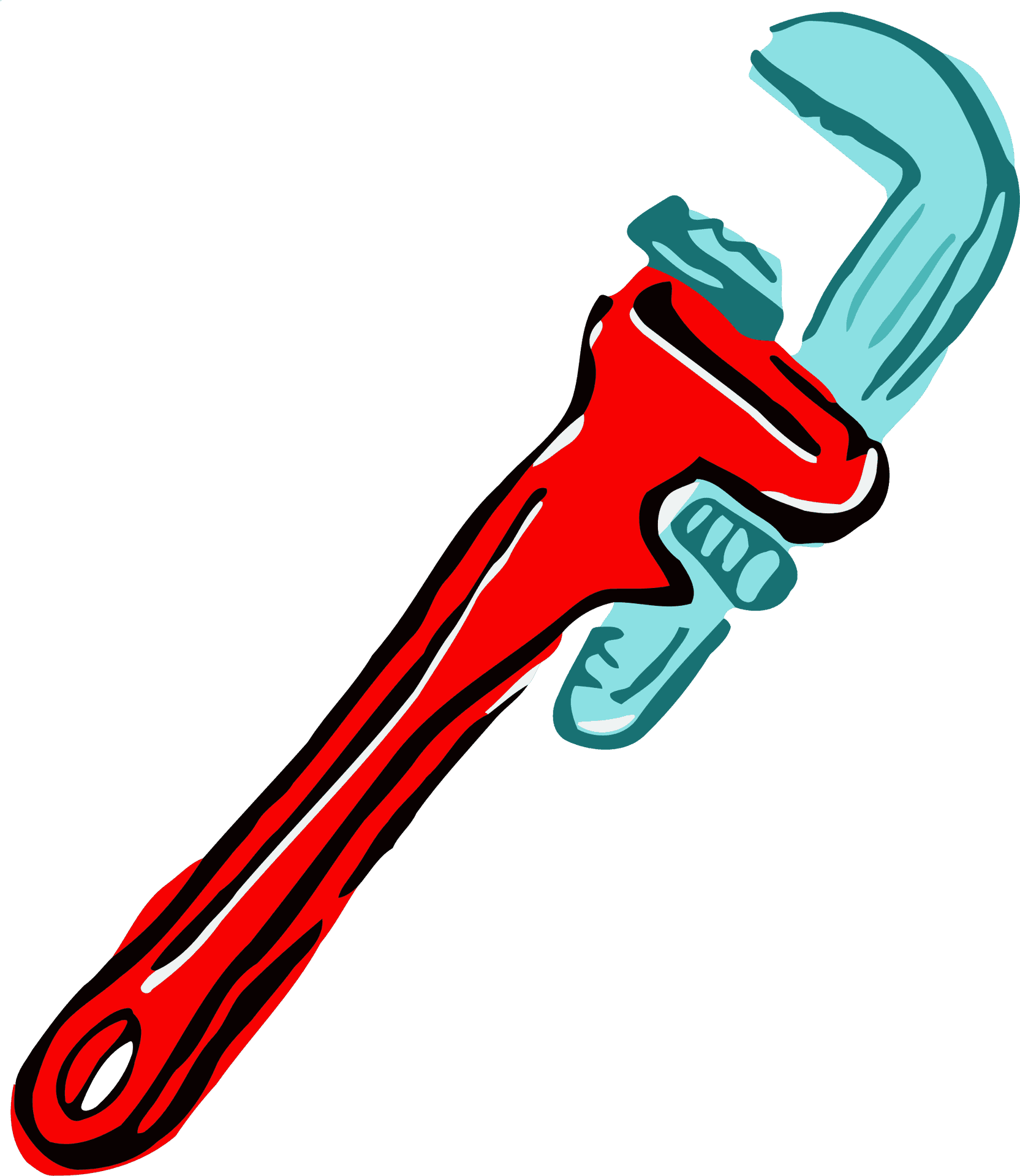 Red Adjustable Wrench Illustration PNG Image