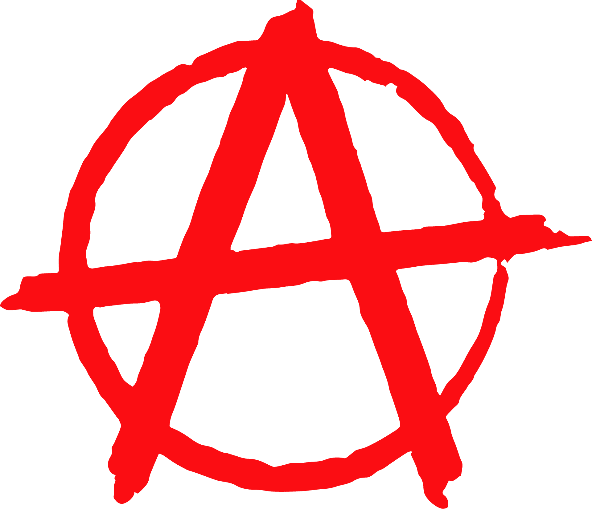 Red Anarchy Symbolon Blue Background.png PNG Image