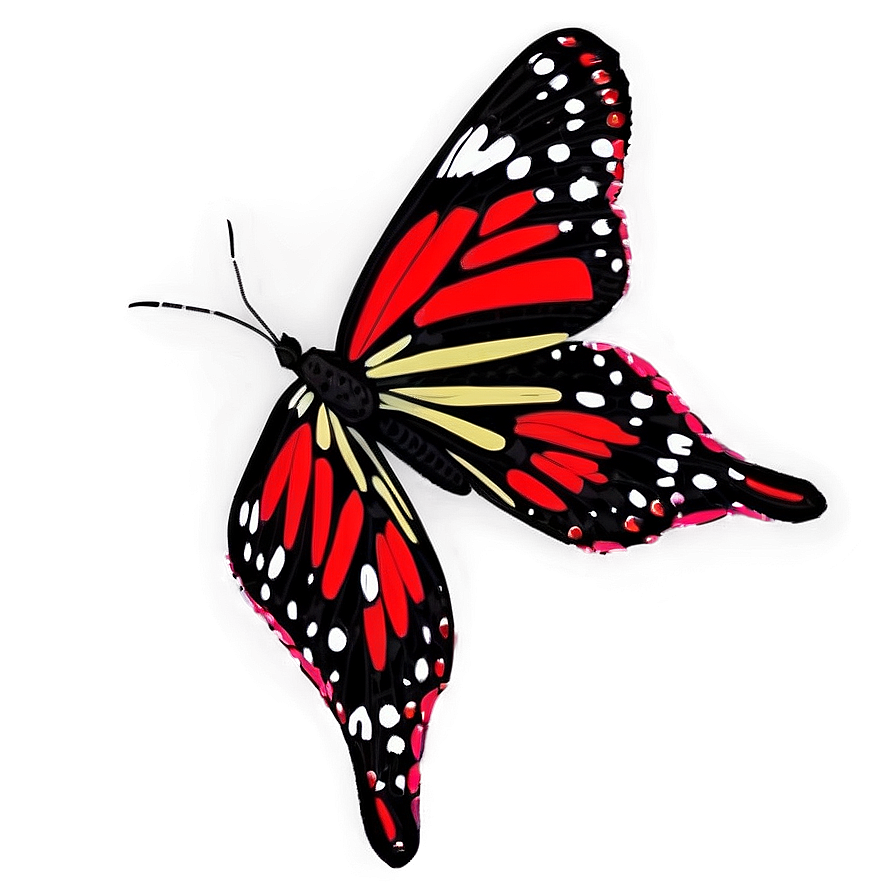 Red And Black Butterfly Png 06122024 PNG Image