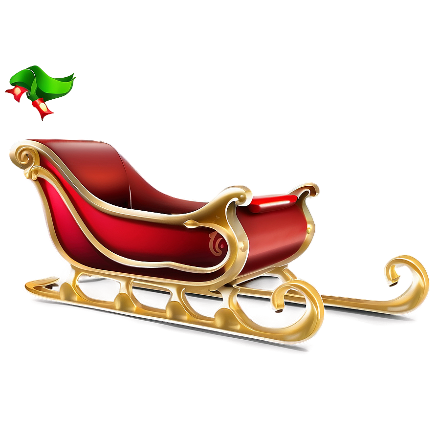 Red And Gold Christmas Sleigh Png Cci81 PNG Image