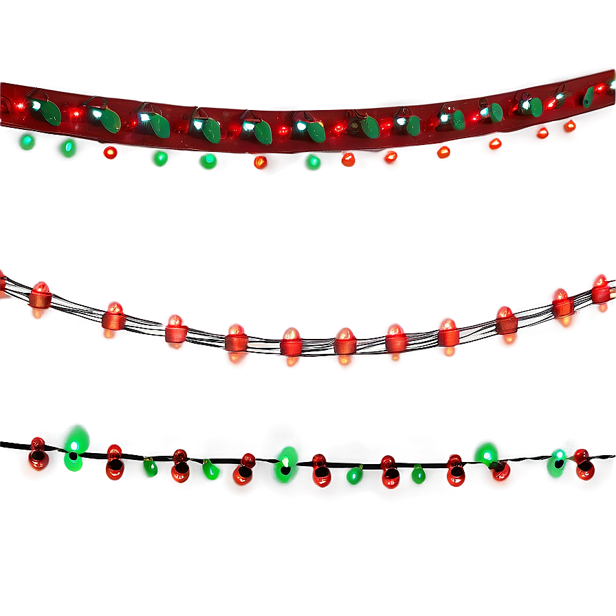 Red And Green Christmas String Lights Png 06292024 PNG Image