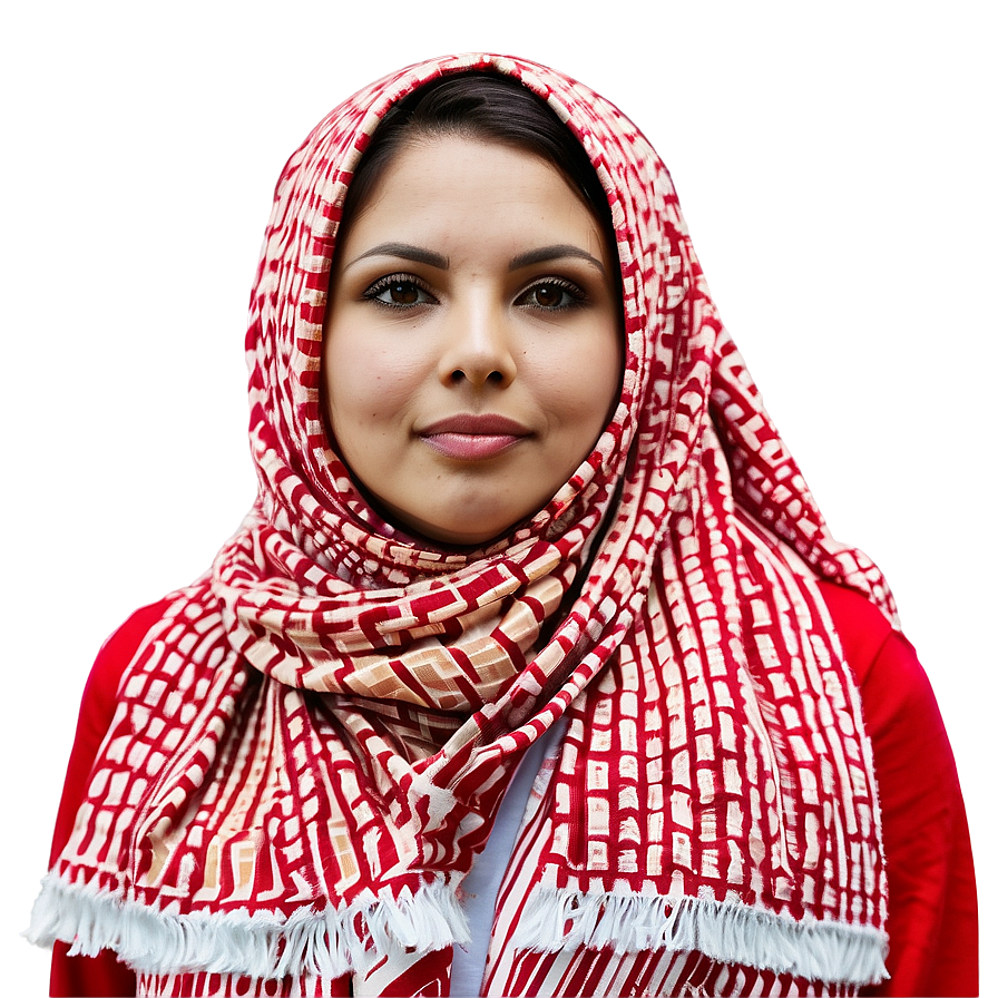 Red And White Keffiyeh Design Png Vlv PNG Image