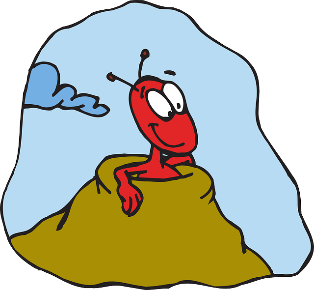 Red Ant On Mound Illustration.png PNG Image