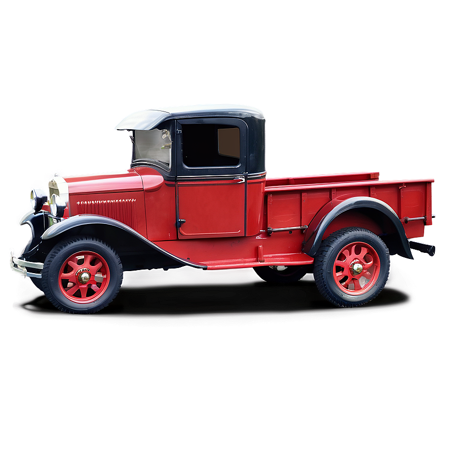 Red Antique Truck Png 2 PNG Image