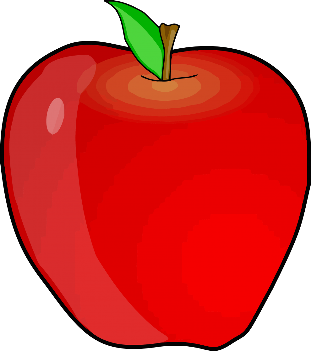 Red Apple Cartoon Illustration PNG Image