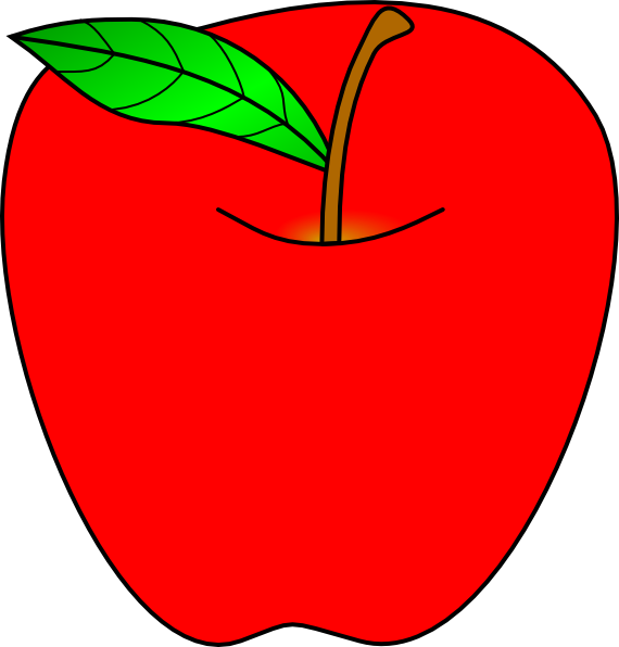 Red Apple Cartoon Illustration PNG Image