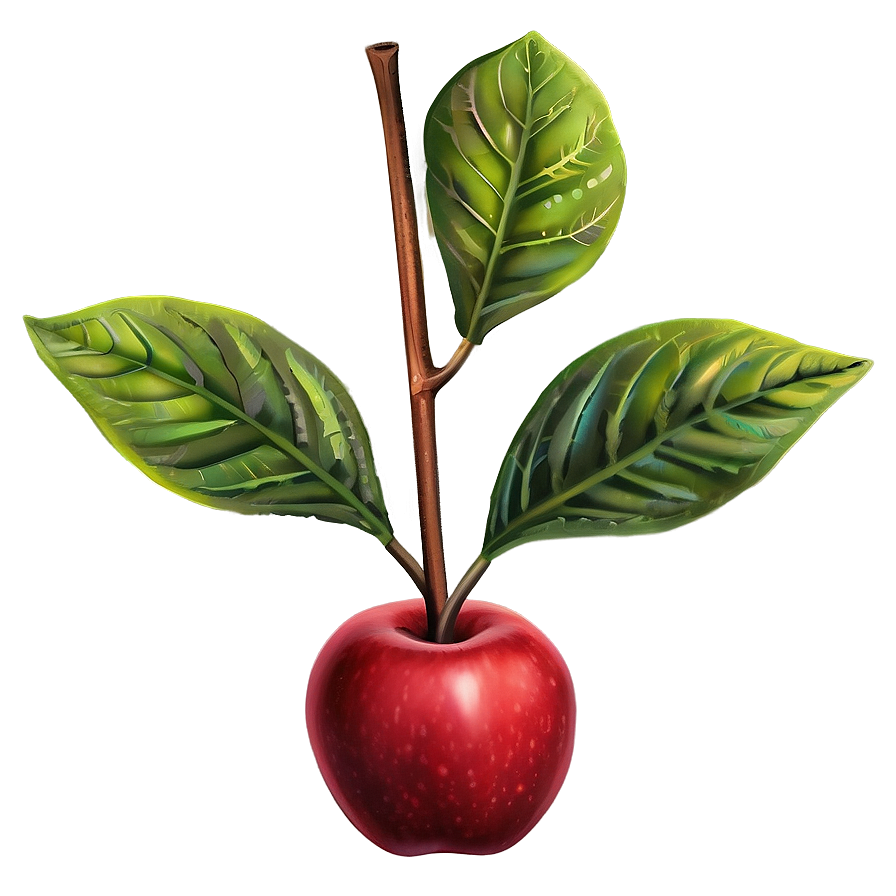 Red Apple With Leaf Png 72 PNG Image