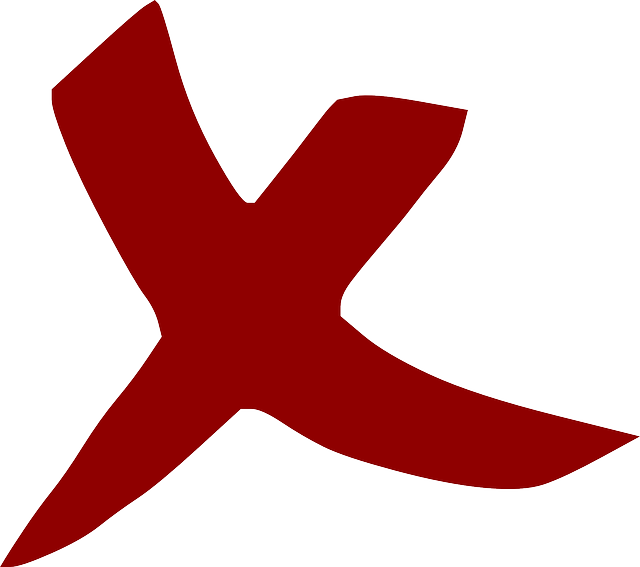 Red Asymmetrical Cross PNG Image