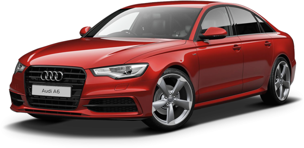 Red Audi A6 Sedan PNG Image