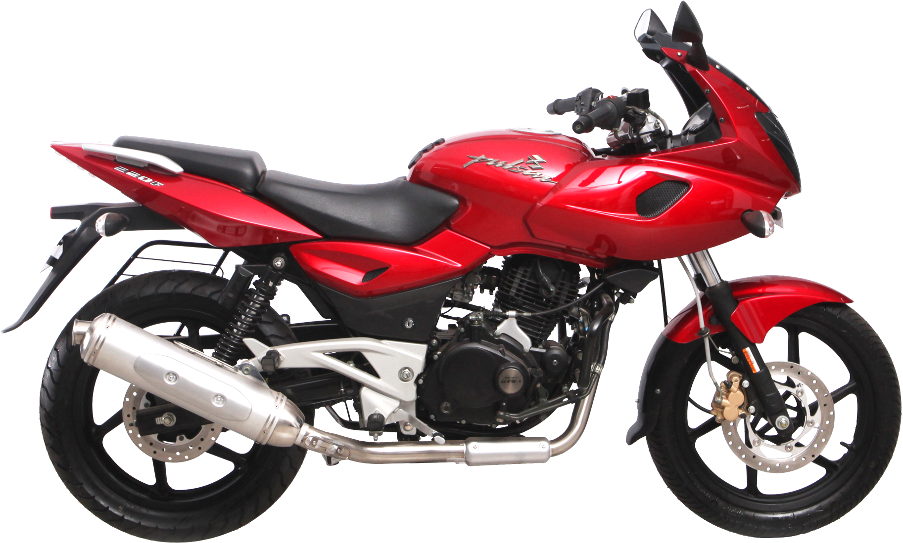 Red Bajaj Pulsar Motorcycle Transparent Background PNG Image