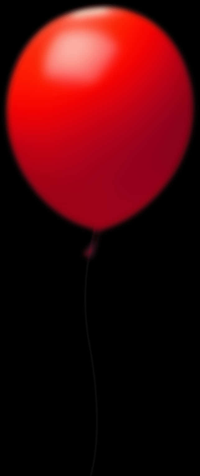 Red Balloonon Black Background PNG Image