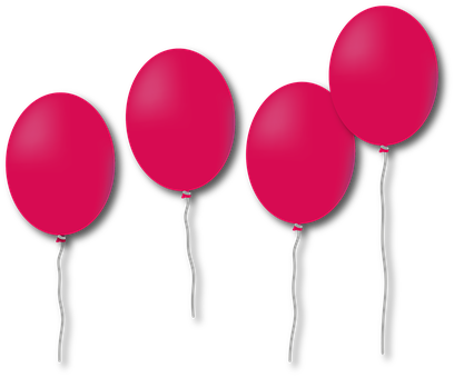 Red Balloons Against Black Background PNG Image