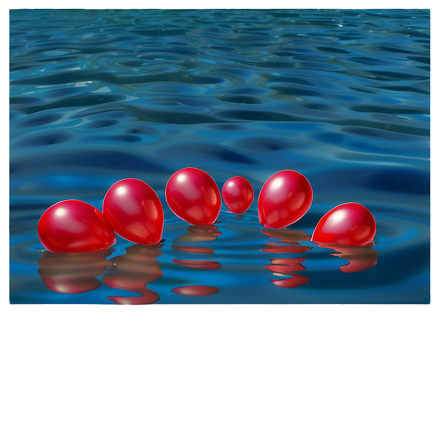 Red Balloons Floating On Water Png Bpk87 PNG Image