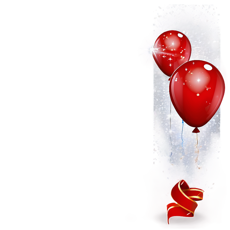 Red Balloons With Glitter Png Oqx PNG Image