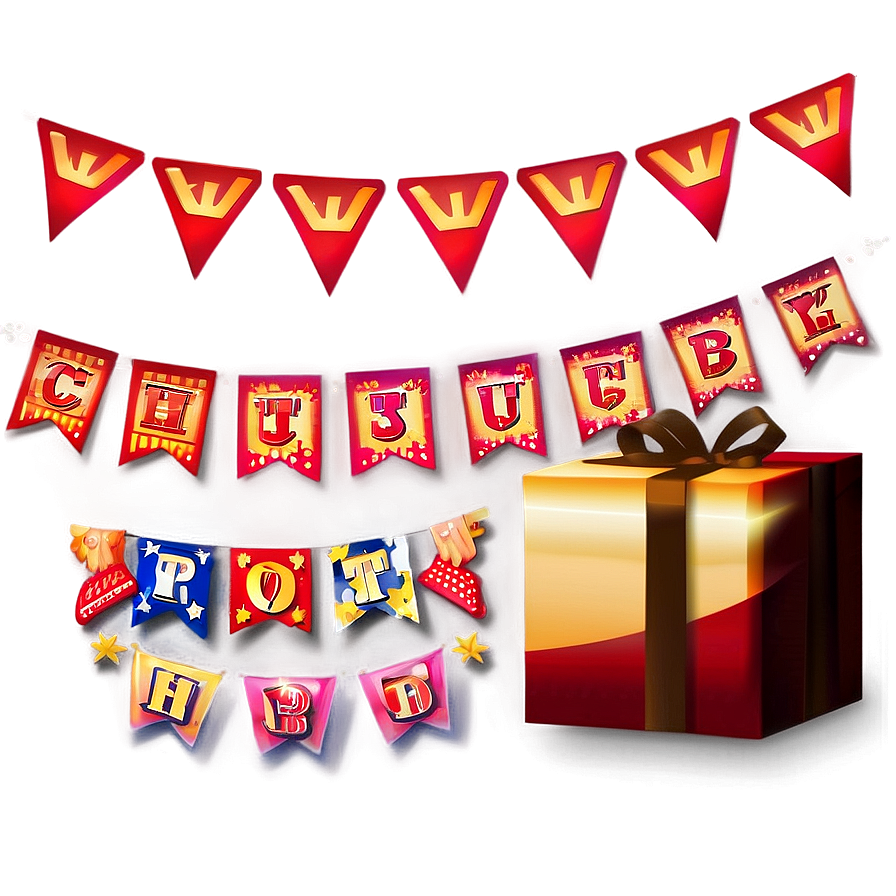 Red Banner For Birthday Png Jdb PNG Image