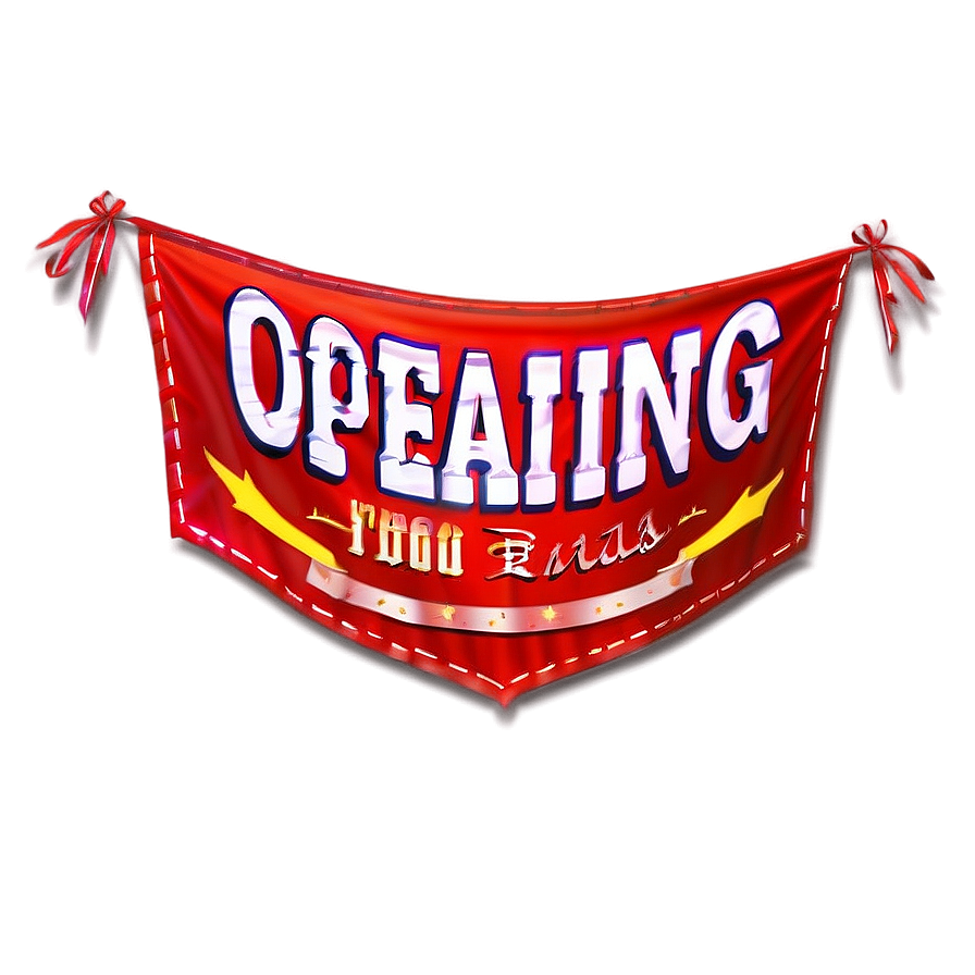 Red Banner For Grand Opening Png Dkj PNG Image