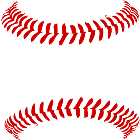 Red Baseball Stitches Graphic PNG Image