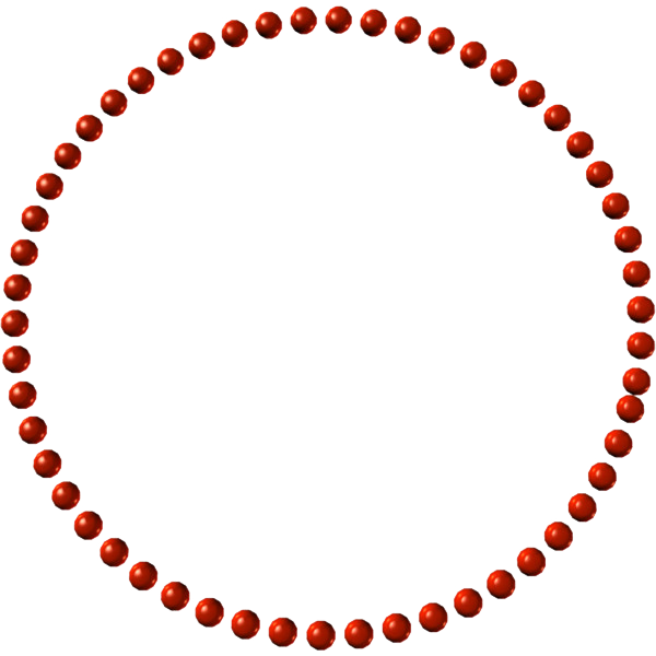 Red Beads Circleon Blue Background PNG Image