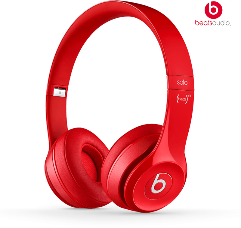 Red Beats Solo Headphones PNG Image