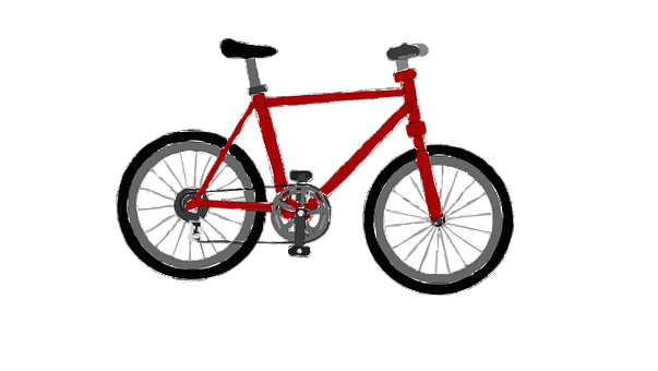 Red Bicycle Illustration PNG Image