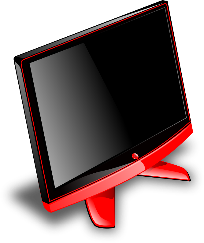 Red Black Computer Monitor Clipart PNG Image