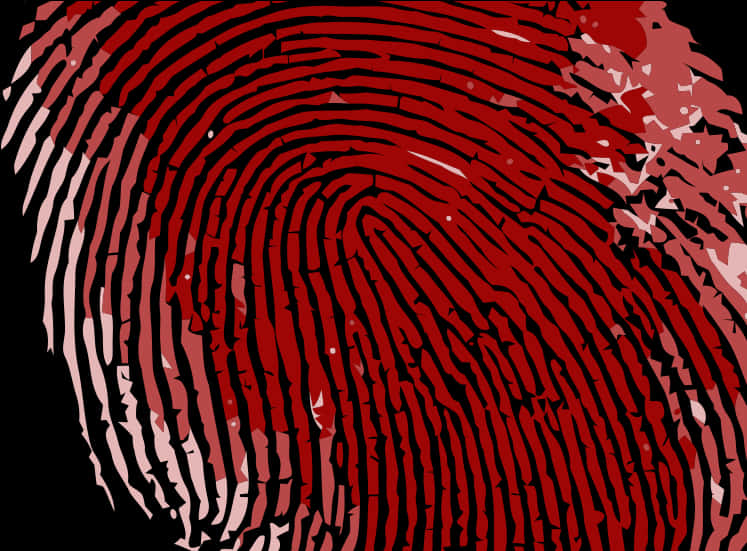 Red Black Fingerprint Illustration PNG Image