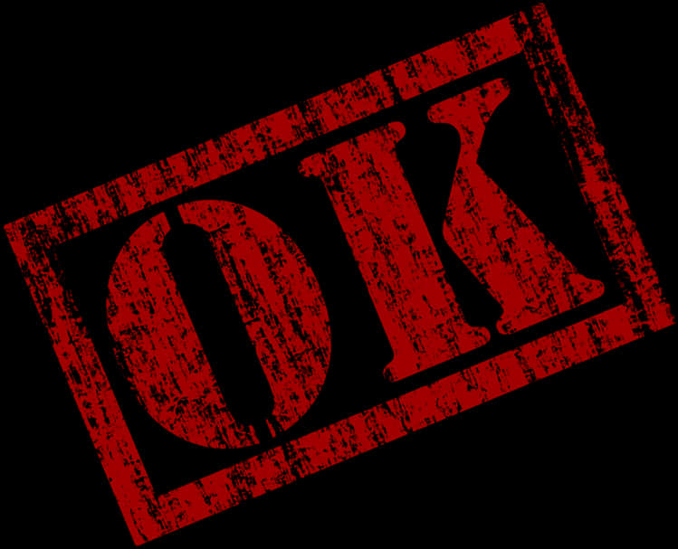 Red Black O K Stamp PNG Image