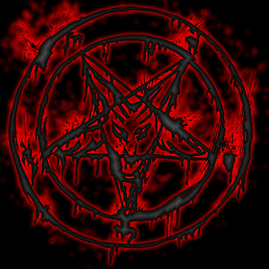 Red Black Pentagram Demonic Symbol PNG Image