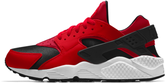 Red Black Sports Sneaker Side View PNG Image