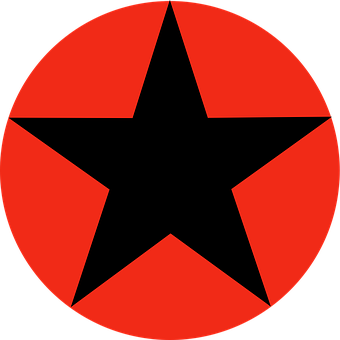 Red Black Star Graphic PNG Image