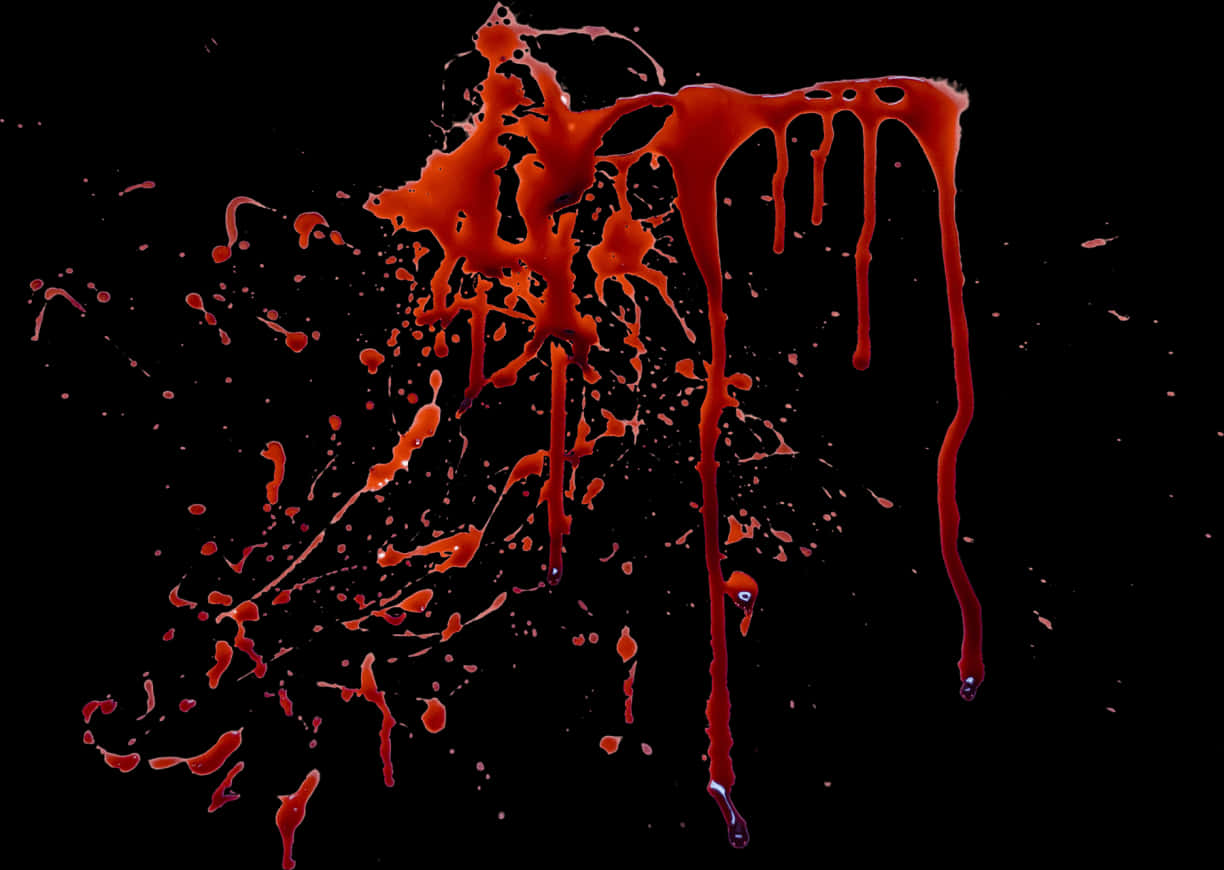 Red Blood Splatteron Black Background.jpg PNG Image