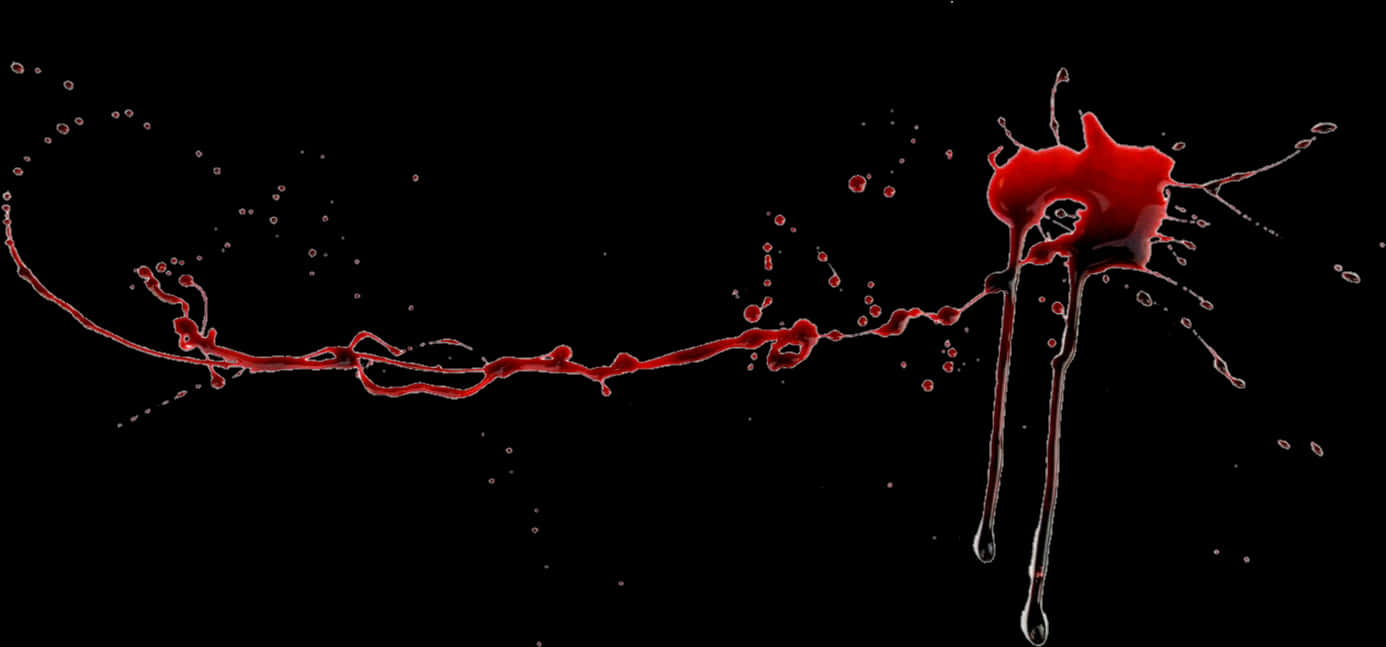 Red Blood Splatteron Black Background PNG Image