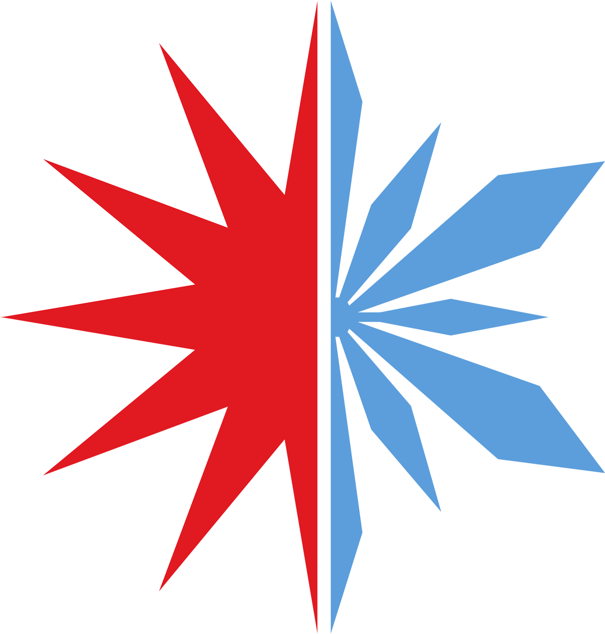 Red Blue Opposing Forces PNG Image