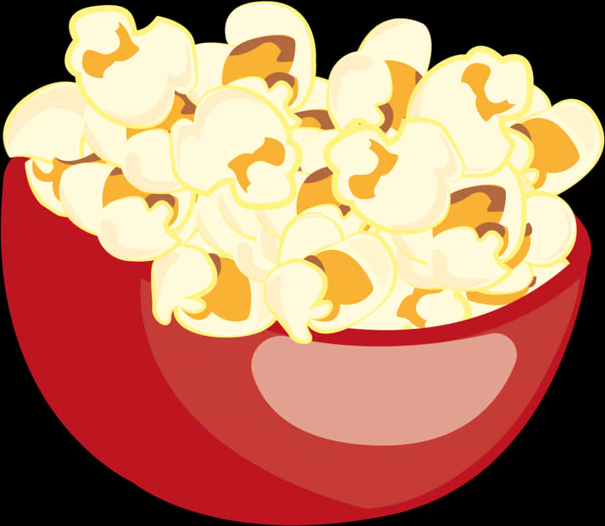 Red Bowl Fullof Popcorn Clipart PNG Image