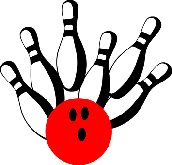 Red Bowling Ball Graphic PNG Image