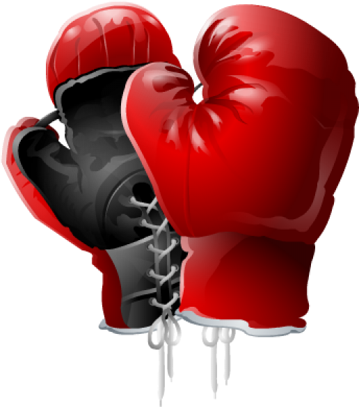 Red Boxing Gloves Graphic PNG Image