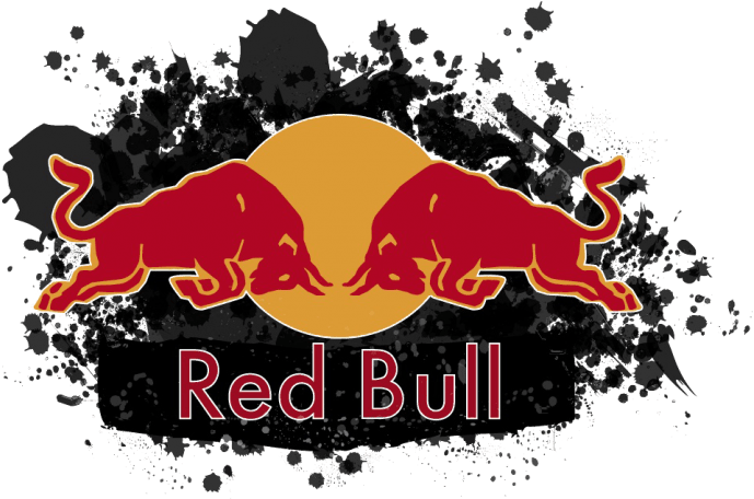 Red Bull Logo Splash Background PNG Image