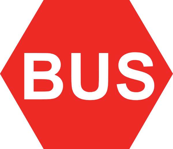 Red Bus Stop Sign PNG Image